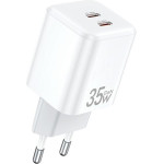 Awei lad. siec. 35W2x USB-C biala/White Gan - (PD65-EU)