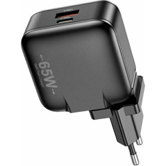 Awei lad. siec. 65WUsb + USB-C czarna/Black Gan - (PD55-EU)