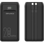 Awei Powerbank 20000mAh 22.5Wczarny/Black Wyswietlacz + Kable PD/Lightning - (P169K)