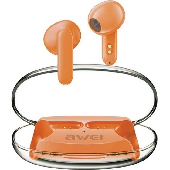 Awei Sluchawki Bluetooth 5.3 T85 Enctws + Stacja Dokujaca pomaranczowy/Orange - (T85 ENC)