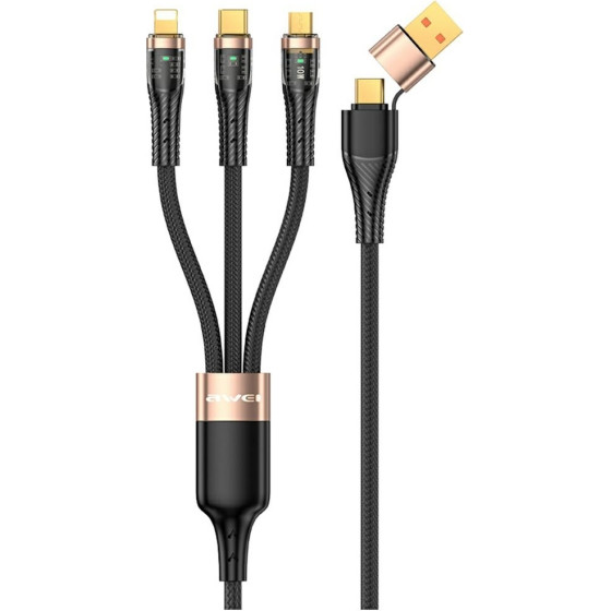 Awei usb-c/lightning/Mico 3in2 Cable black/Black - (CL-228)