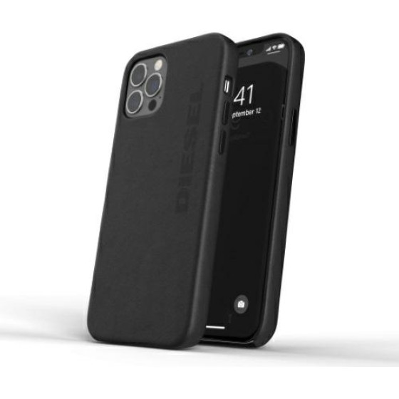 DIESEL Moulded Case Premium Leatherwrap Iphone 12 Pro Max czarny/Black - (42517)