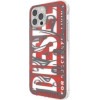 DIESEL Snap Case Clear Aop Iphone 12 Promax czerwono-szary/red-Grey - (42568)