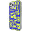 DIESEL Snap Case Clear Aop Iphone 12 Promax niebiesko-limonkowy/blue-Lime - (42565)