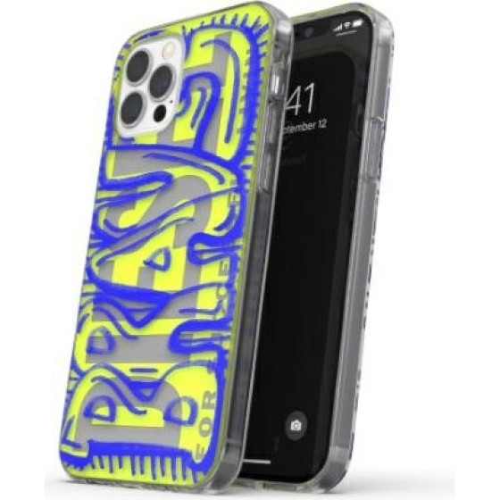 DIESEL Snap Case Clear Aop Iphone 12 Promax niebiesko-limonkowy/blue-Lime - (42565)