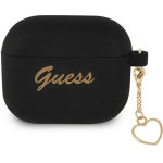 Guess Airpods 3 Cover Black Silicone Charm Heart Collection - (GUA3LSCHSK)