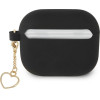 Guess Airpods 3 Cover Black Silicone Charm Heart Collection - (GUA3LSCHSK)