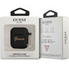 Guess Airpods Cover Black Silicone Charm Heart Collection - (GUA2LSCHSK)
