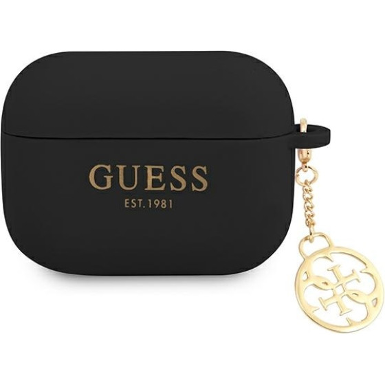 Guess Airpods Pro Cover Black Silicone Charm 4G Collection - (GUAPLSC4EK)