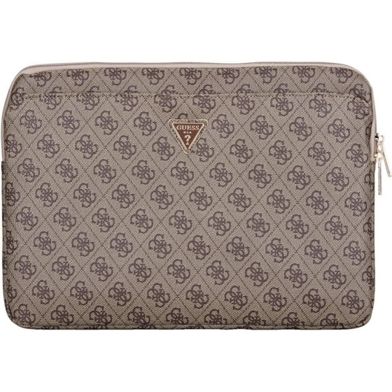 Guess Bag Sleeve 14'' 4G Zipper Pocket Triangle Logo Brown - (GUCS14ZP4DPTW)