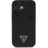 Guess Case Grained Hot Stamp Peony Triangle Logo Magsafe For Iphone 16 Black - (GUHMP16SPGBTMK)