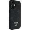 Guess Case Grained Hot Stamp Peony Triangle Logo Magsafe For Iphone 16 Black - (GUHMP16SPGBTMK)