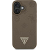 Guess Case Grained Hot Stamp Peony Triangle Logo Magsafe For Iphone 16 Brown - (GUHMP16SPGBTMW)