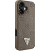 Guess Case Grained Hot Stamp Peony Triangle Logo Magsafe For Iphone 16 Brown - (GUHMP16SPGBTMW)