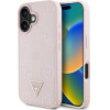 Guess Case Grained Hot Stamp Peony Triangle Logo Magsafe For Iphone 16 Pink - (GUHMP16SPGBTMP)