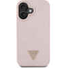 Guess Case Grained Hot Stamp Peony Triangle Logo Magsafe For Iphone 16 Pink - (GUHMP16SPGBTMP)