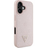 Guess Case Grained Hot Stamp Peony Triangle Logo Magsafe For Iphone 16 Pink - (GUHMP16SPGBTMP)