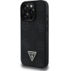 Guess Case Grained Hot Stamp Peony Triangle Logo Magsafe For Iphone 16 Pro Black - (GUHMP16LPGBTMK)