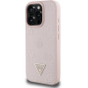 Guess Case Grained Hot Stamp Peony Triangle Logo Magsafe For Iphone 16 Pro Max Pink - (GUHMP16XPGBTMP)