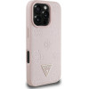 Guess Case Grained Hot Stamp Peony Triangle Logo Magsafe For Iphone 16 Pro Max Pink - (GUHMP16XPGBTMP)
