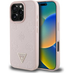 Guess Case Grained Hot Stamp Peony Triangle Logo Magsafe For Iphone 16 Pro Pink - (GUHMP16LPGBTMP)