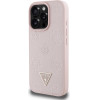 Guess Case Grained Hot Stamp Peony Triangle Logo Magsafe For Iphone 16 Pro Pink - (GUHMP16LPGBTMP)