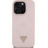 Guess Case Grained Hot Stamp Peony Triangle Logo Magsafe For Iphone 16 Pro Pink - (GUHMP16LPGBTMP)