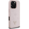 Guess Case Grained Hot Stamp Peony Triangle Logo Magsafe For Iphone 16 Pro Pink - (GUHMP16LPGBTMP)