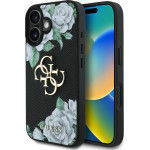Guess Case Grained Roses Big 4G Logo For Iphone 16 Black - (GUHCP16SPGROP4MK)