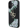 Guess Case Grained Roses Big 4G Logo For Iphone 16 Black - (GUHCP16SPGROP4MK)