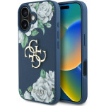 Guess Case Grained Roses Big 4G Logo For Iphone 16 Blue - (GUHCP16SPGROP4MB)