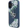 Guess Case Grained Roses Big 4G Logo For Iphone 16 Blue - (GUHCP16SPGROP4MB)