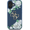 Guess Case Grained Roses Big 4G Logo For Iphone 16 Blue - (GUHCP16SPGROP4MB)