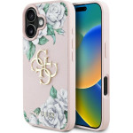 Guess Case Grained Roses Big 4G Logo For Iphone 16 Pink - (GUHCP16SPGROP4MP)