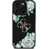 Guess Case Grained Roses Big 4G Logo For Iphone 16 Pro Black - (GUHCP16LPGROP4MK)