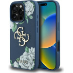 Guess Case Grained Roses Big 4G Logo For Iphone 16 Pro Blue - (GUHCP16LPGROP4MB)