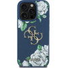 Guess Case Grained Roses Big 4G Logo For Iphone 16 Pro Blue - (GUHCP16LPGROP4MB)