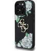Guess Case Grained Roses Big 4G Logo For Iphone 16 Pro Max Black - (GUHCP16XPGROP4MK)