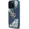 Guess Case Grained Roses Big 4G Logo For Iphone 16 Pro Max Blue - (GUHCP16XPGROP4MB)