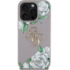 Guess Case Grained Roses Big 4G Logo For Iphone 16 Pro Max Purple - (GUHCP16XPGROP4MU)