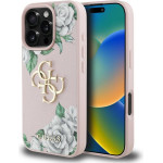 Guess Case Grained Roses Big 4G Logo For Iphone 16 Pro Pink - (GUHCP16LPGROP4MP)