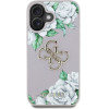 Guess Case Grained Roses Big 4G Logo For Iphone 16 Purple - (GUHCP16SPGROP4MU)