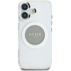 Guess Case Iml Metal Colored Circle Classic Logo Magsafe For Iphone 16 Grey - (GUHMP16SHTDRCEDG)