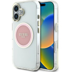 Guess Case Iml Metal Colored Circle Classic Logo Magsafe For Iphone 16 Pink - (GUHMP16SHTDRCEDP)