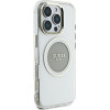 Guess Case Iml Metal Colored Circle Classic Logo Magsafe For Iphone 16 Pro Max Grey - (GUHMP16XHTDRCEDG)