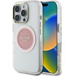 Guess Case Iml Metal Colored Circle Classic Logo Magsafe For Iphone 16 Pro Max Pink - (GUHMP16XHTDRCEDP)