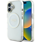 Guess Case Iml Metal Colored Circle Classic Logo Magsafe For Iphone 16 White - (GUHMP16SHTDRCEDH)