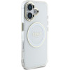 Guess Case Iml Metal Colored Circle Classic Logo Magsafe For Iphone 16 White - (GUHMP16SHTDRCEDH)