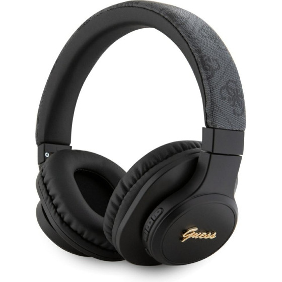 Guess Headphones Bluetooth 4G Leather Tone On Tone Script Black - (GUBH604FEMK)