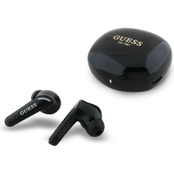 Guess Headphones Tws Flat Classic Logo Electroplated Black - (GUTWST7FCEEK)